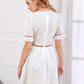Floral Embroidered Lace Trim Dress