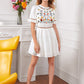 Floral Embroidered Lace Trim Dress