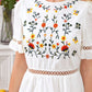 Floral Embroidered Lace Trim Dress