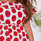 Cold Shoulder Layered Ruffle Hem Polka Dot Dress