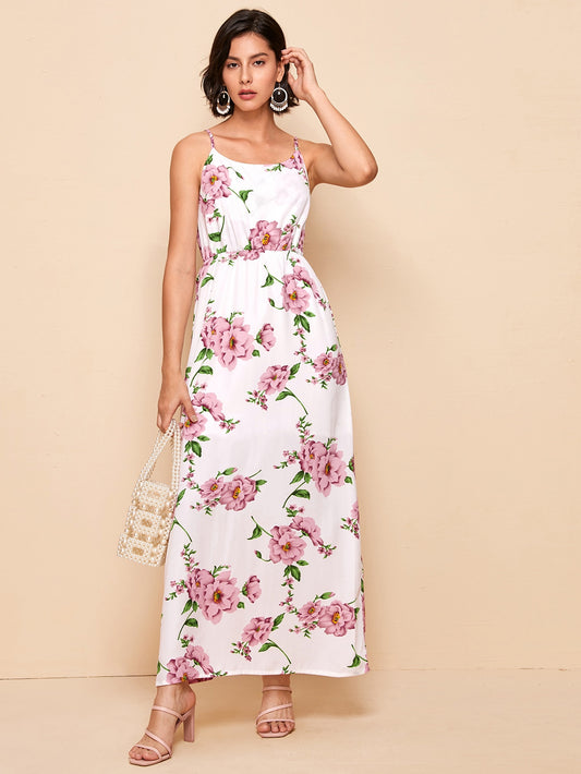 Floral Print Maxi Cami Dress