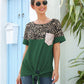 Graphic Colorblock Sequin Pocket Knot Tee