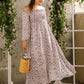 Allover Floral Frill Shirred Bardot Dress