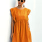 Ruffle Trim Pocket Smock Dress