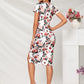 Floral Print Split Hem Pencil Dress