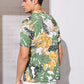 Men Button Front Tropical Print Shirt