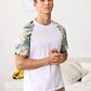 Men Leaf Print Sleeve Tee