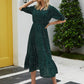 Polka Dot Shirred A-line Dress