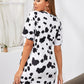 Cow Print Short Sleeve Tee Dress