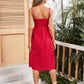 Button Front Shirred Back Cami Dress