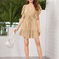 Knot Front Butterfly Sleeve Solid Dress