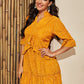 Polka Dot Notched Neck Ruffle Babydoll Dress