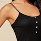 Rib-knit Button Front Mini Cami Dress