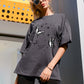 Drop Shoulder Butterfly Print Oversized Tee