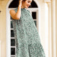 Ditsy Floral Ruffle Neck Babydoll Dress