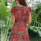 Allover Floral Surplice Front Belted Dress