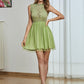 Sheer Lace Bodice Mesh Dress Without Bra
