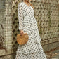 Missord Button Tie Front Layered Polka Dot Dress