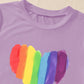 Roll Up Sleeve Rainbow Heart Tee