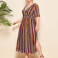 Plus Tie Back Shirred Waist Tribal Dress