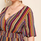 Plus Tie Back Shirred Waist Tribal Dress