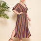 Plus Tie Back Shirred Waist Tribal Dress