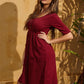 Solid Button Front Babydoll Dress