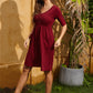 Solid Button Front Babydoll Dress