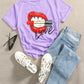 Lipstick And Letter Graphic Tee