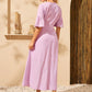 Floral Embroidery Flounce Sleeve Dress
