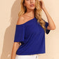 Solid Asymmetrical Neck Tee