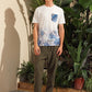 Men Tropical Print Pocket Patched Tee