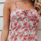 Tie Front Split Thigh Allover Floral Print Cami Dress