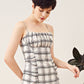 Ruched Bust Plaid Cami Dress