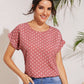 Batwing Sleeve Polka Dot Top