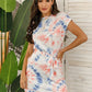 Tie Dye Belted Fitted Tee Dress