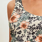 One Shoulder Floral & Dalmatian Print Bodycon Dress