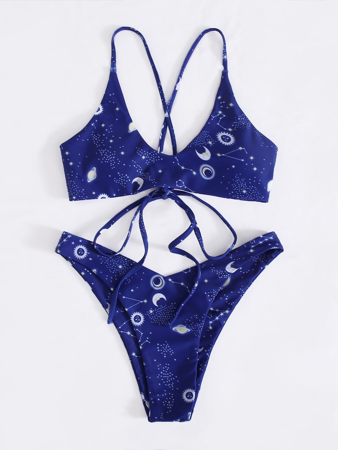 Galaxy Print High Cut Bikini Swimsuit