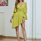 Cold Shoulder Bell Sleeve Asymmetrical Hem Dress