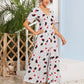 Dalmatian & Floral Print Button Front Dress