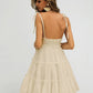 Shirred Back Layered Hem Cami Dress