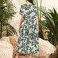 Floral Leaf Print Midi Dress