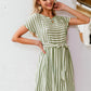 Button Back Belted Striped Dress