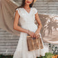 Tie Back Ruffle Armhole Frill Trim Layered Dress