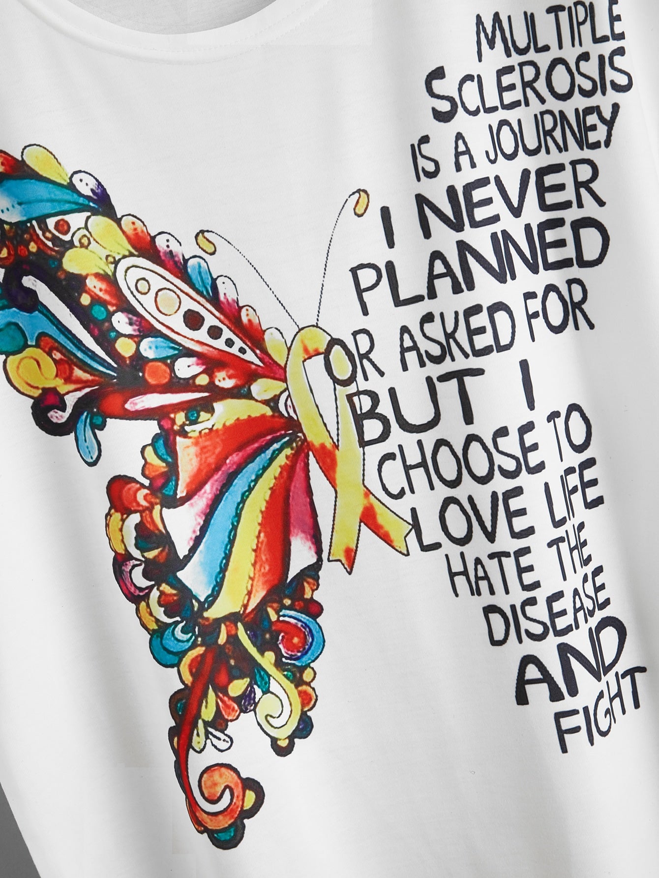 Butterfly And Slogan Graphic Tee