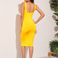 Low Back Solid Pencil Dress