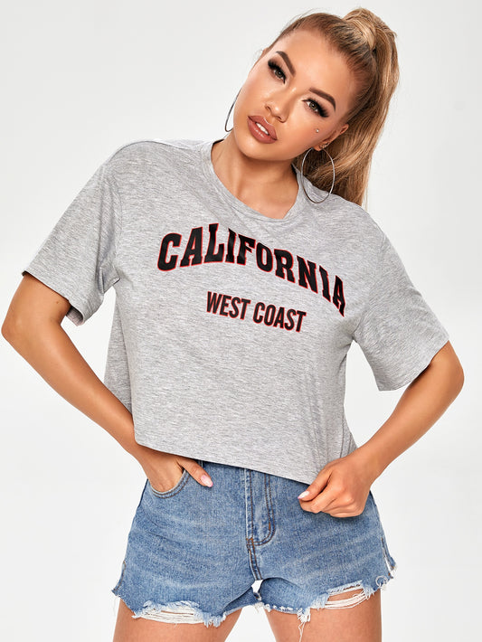 California West Coast Graphic Cropped Tee