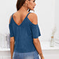 Solid Cut Out Shoulder Tee