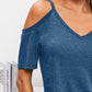 Solid Cut Out Shoulder Tee