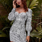 Bishop Sleeve Sweetheart Neck Leopard Dress